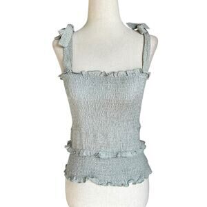 Vernacular Gray Polka Dots Smocked Tank Top Women's Size Medium | 3-31